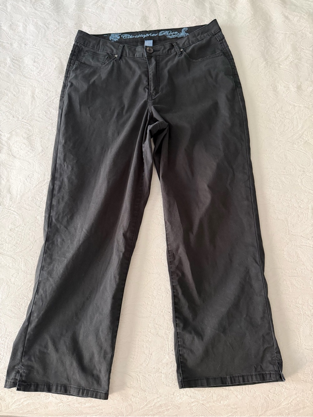 Christopher Blue Ladies Black Relaxed Chinos